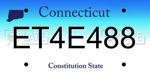 ET4E488 Connecticut License Plate