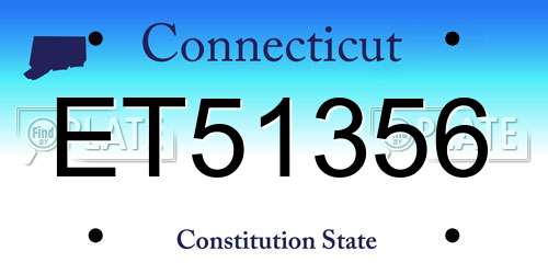 ET51356 Connecticut License Plate