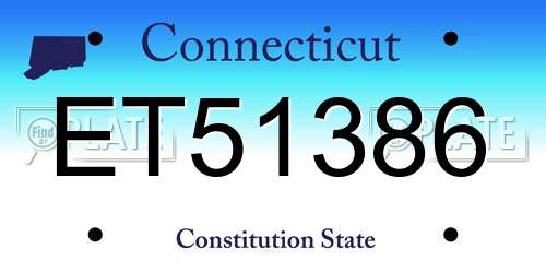 ET51386 Connecticut License Plate