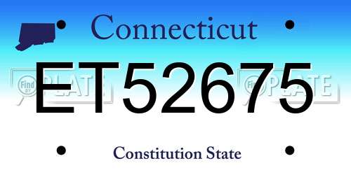 ET52675 Connecticut License Plate