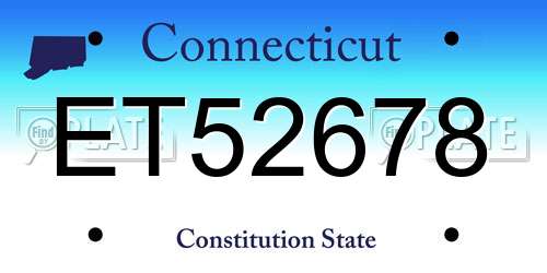ET52678 Connecticut License Plate