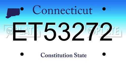 ET53272 Connecticut License Plate