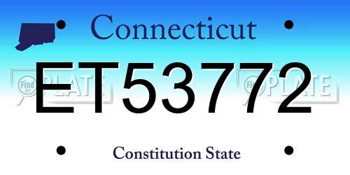 ET53772 Connecticut License Plate