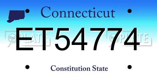 ET54774 Connecticut License Plate