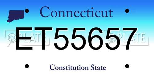 ET55657 Connecticut License Plate