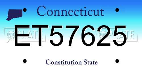 ET57625 Connecticut License Plate