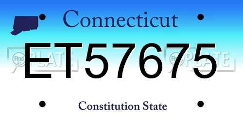 ET57675 Connecticut License Plate