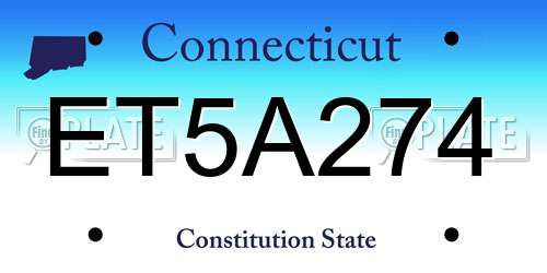 ET5A274 Connecticut License Plate