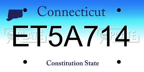 ET5A714 Connecticut License Plate