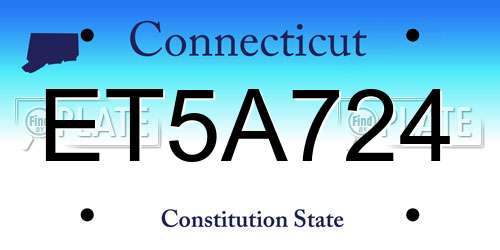 ET5A724 Connecticut License Plate