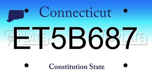 ET5B687 Connecticut License Plate