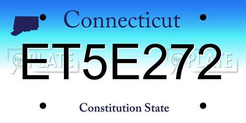 ET5E272 Connecticut License Plate