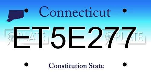 ET5E277 Connecticut License Plate