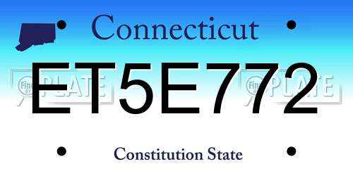 ET5E772 Connecticut License Plate