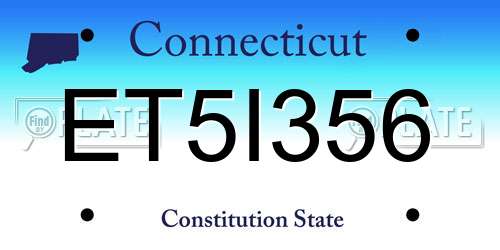 ET5I356 Connecticut License Plate