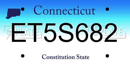ET5S682 Connecticut License Plate
