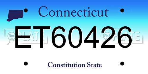 ET60426 Connecticut License Plate