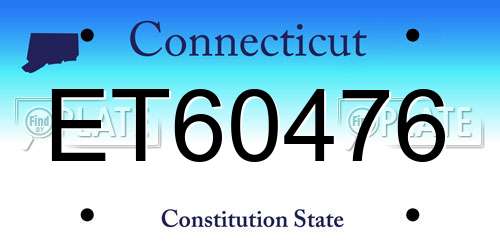 ET60476 Connecticut License Plate