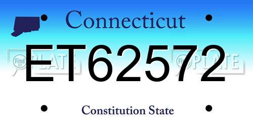 ET62572 Connecticut License Plate