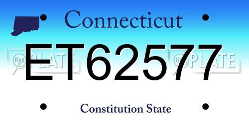 ET62577 Connecticut License Plate