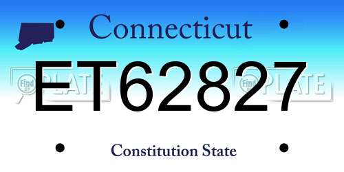 ET62827 Connecticut License Plate