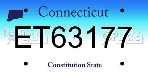 ET63177 Connecticut License Plate
