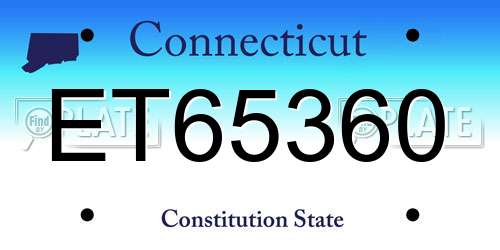 ET65360 Connecticut License Plate