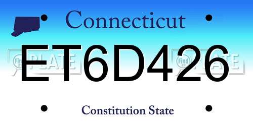 ET6D426 Connecticut License Plate