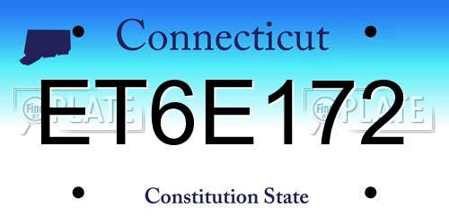 ET6E172 Connecticut License Plate