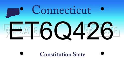ET6Q426 Connecticut License Plate