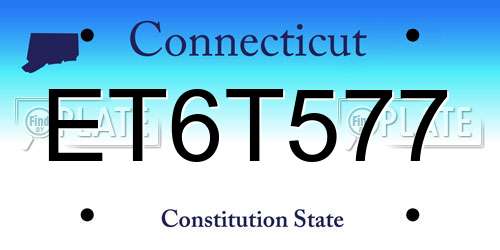 ET6T577 Connecticut License Plate