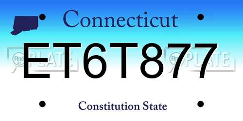 ET6T877 Connecticut License Plate