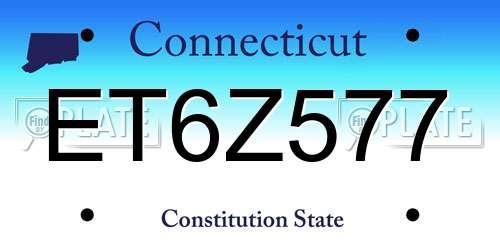 ET6Z577 Connecticut License Plate
