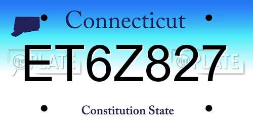 ET6Z827 Connecticut License Plate