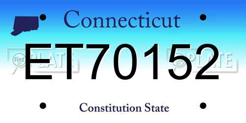 ET70152 Connecticut License Plate