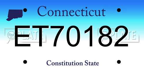 ET70182 Connecticut License Plate