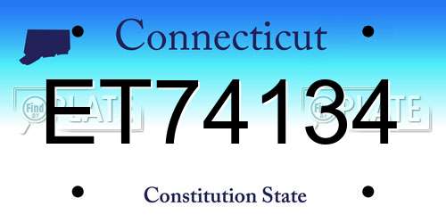 ET74134 Connecticut License Plate