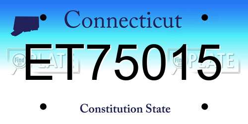 ET75015 Connecticut License Plate
