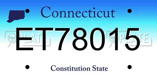 ET78015 Connecticut License Plate