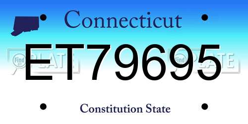 ET79695 Connecticut License Plate