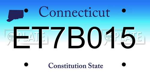 ET7B015 Connecticut License Plate