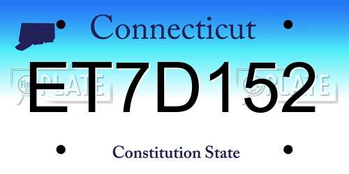 ET7D152 Connecticut License Plate