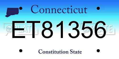ET81356 Connecticut License Plate