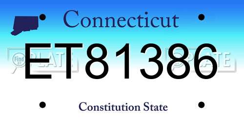ET81386 Connecticut License Plate