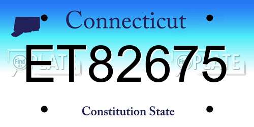 ET82675 Connecticut License Plate