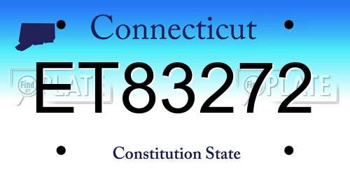 ET83272 Connecticut License Plate