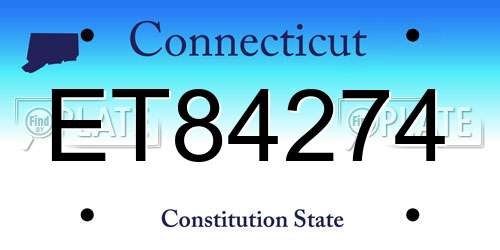 ET84274 Connecticut License Plate