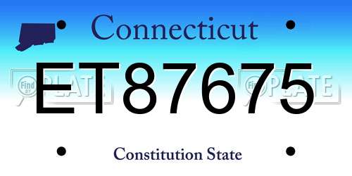 ET87675 Connecticut License Plate