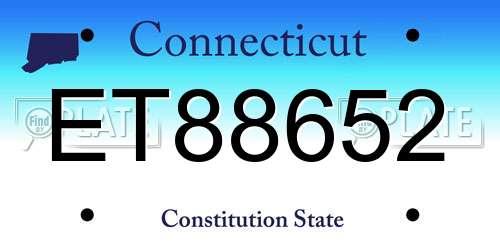 ET88652 Connecticut License Plate