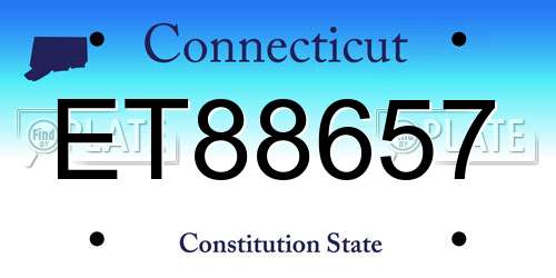 ET88657 Connecticut License Plate